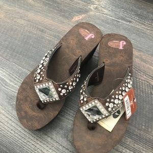 Justin Bling Wedge Sandals